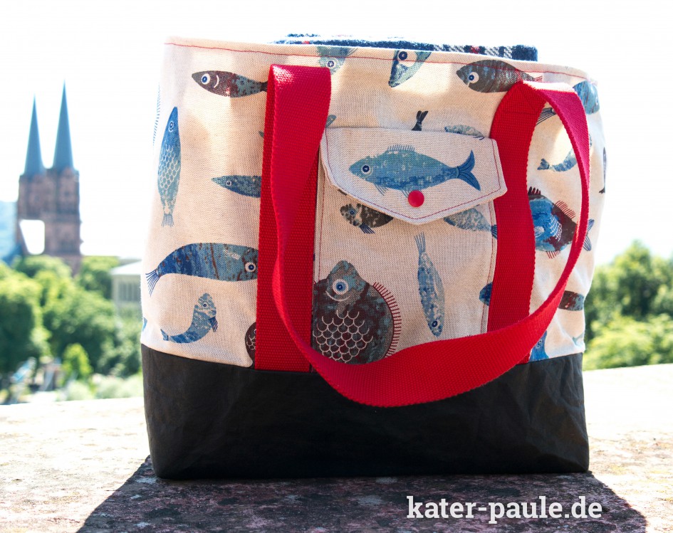 Picknicktasche / Freebook / Tasche / SnapPap / DIY / Wachstuch / Kater Paule / Nähgedöns